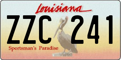 LA license plate ZZC241