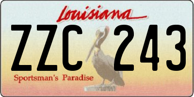 LA license plate ZZC243