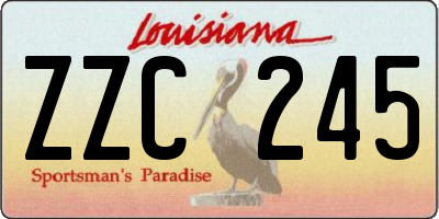 LA license plate ZZC245