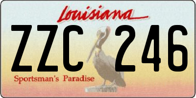 LA license plate ZZC246