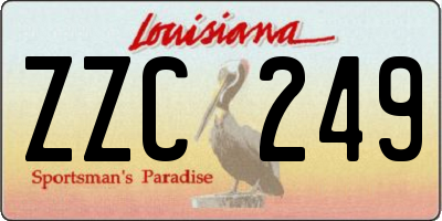 LA license plate ZZC249