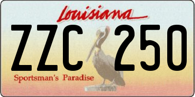 LA license plate ZZC250