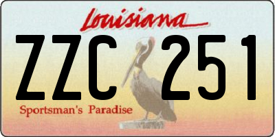 LA license plate ZZC251