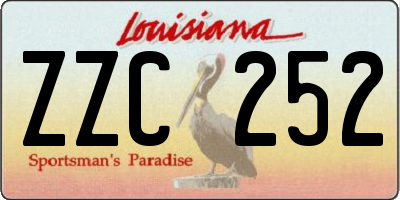 LA license plate ZZC252