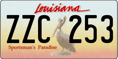 LA license plate ZZC253