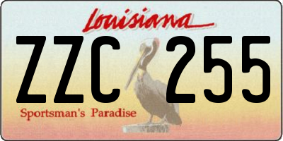 LA license plate ZZC255