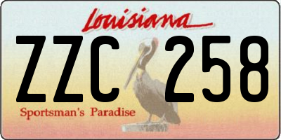 LA license plate ZZC258