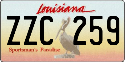 LA license plate ZZC259