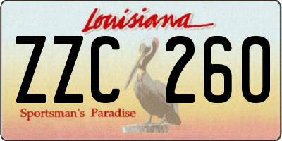 LA license plate ZZC260