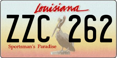 LA license plate ZZC262