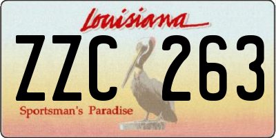 LA license plate ZZC263