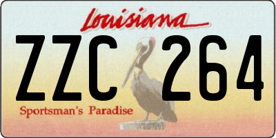 LA license plate ZZC264