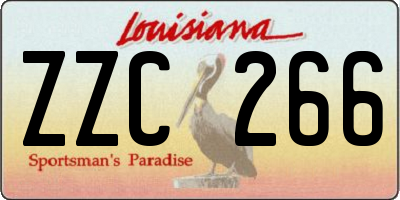 LA license plate ZZC266