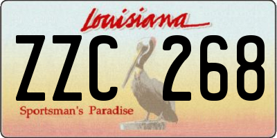 LA license plate ZZC268