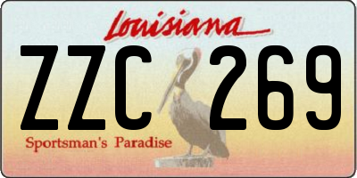 LA license plate ZZC269