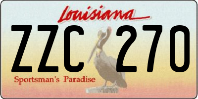 LA license plate ZZC270