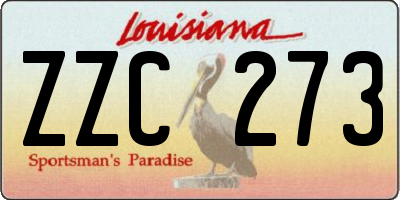 LA license plate ZZC273