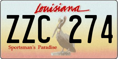 LA license plate ZZC274