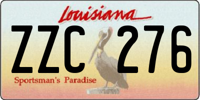 LA license plate ZZC276