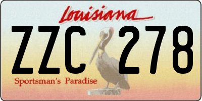 LA license plate ZZC278