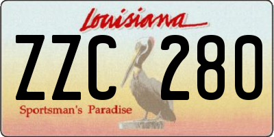 LA license plate ZZC280