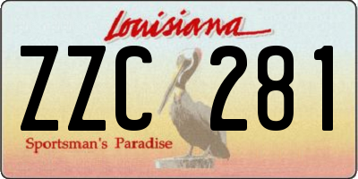 LA license plate ZZC281