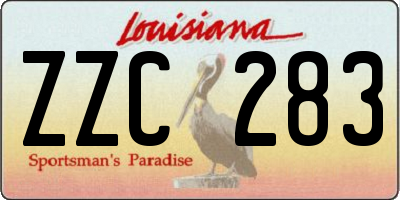 LA license plate ZZC283