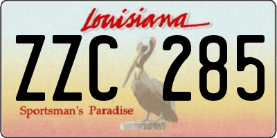 LA license plate ZZC285