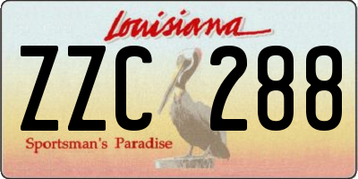 LA license plate ZZC288