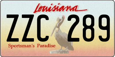 LA license plate ZZC289