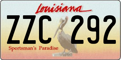 LA license plate ZZC292