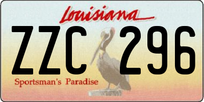 LA license plate ZZC296