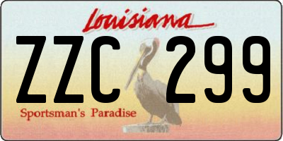 LA license plate ZZC299