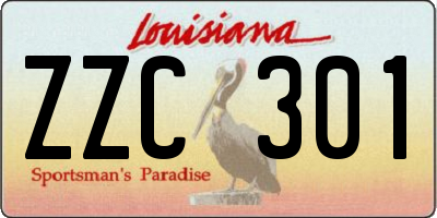 LA license plate ZZC301