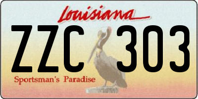 LA license plate ZZC303