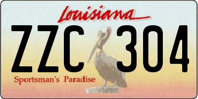 LA license plate ZZC304