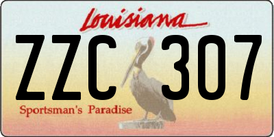 LA license plate ZZC307