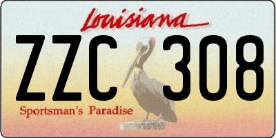 LA license plate ZZC308