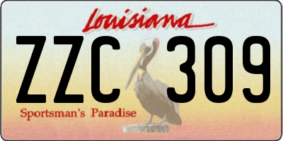 LA license plate ZZC309