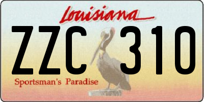 LA license plate ZZC310