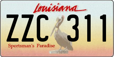 LA license plate ZZC311