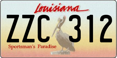 LA license plate ZZC312