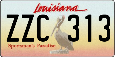 LA license plate ZZC313