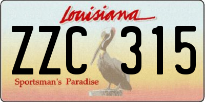 LA license plate ZZC315