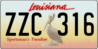 LA license plate ZZC316