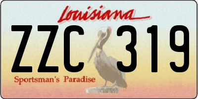 LA license plate ZZC319