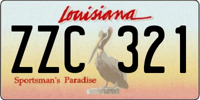 LA license plate ZZC321