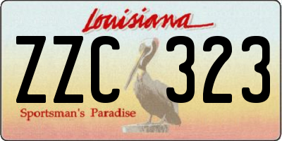 LA license plate ZZC323