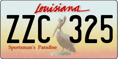 LA license plate ZZC325