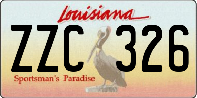 LA license plate ZZC326